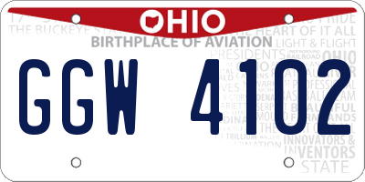 OH license plate GGW4102