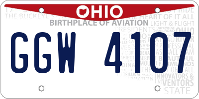OH license plate GGW4107