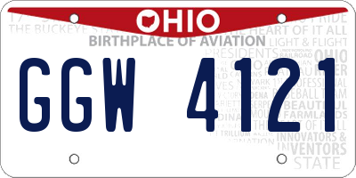 OH license plate GGW4121