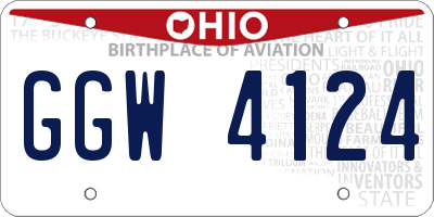 OH license plate GGW4124