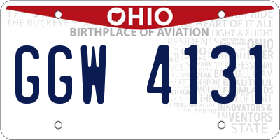 OH license plate GGW4131