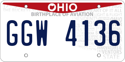 OH license plate GGW4136