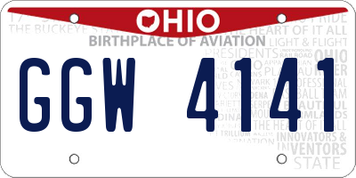 OH license plate GGW4141