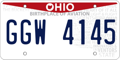 OH license plate GGW4145