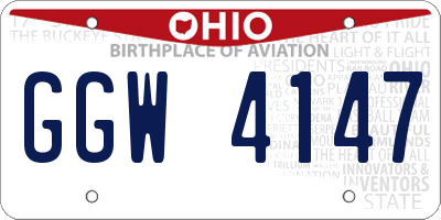OH license plate GGW4147