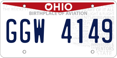 OH license plate GGW4149
