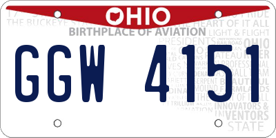 OH license plate GGW4151
