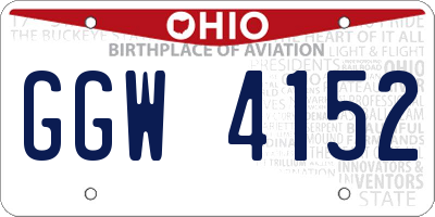 OH license plate GGW4152