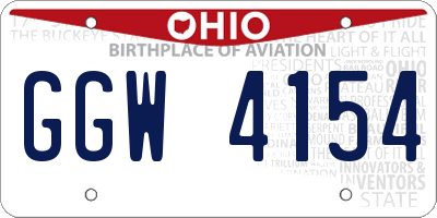 OH license plate GGW4154