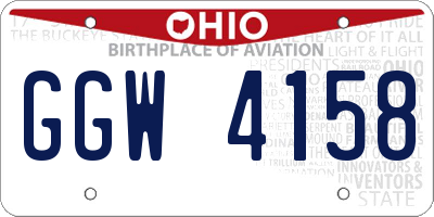 OH license plate GGW4158