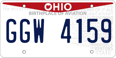 OH license plate GGW4159