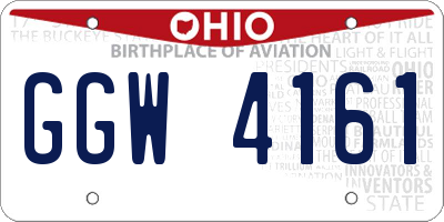 OH license plate GGW4161