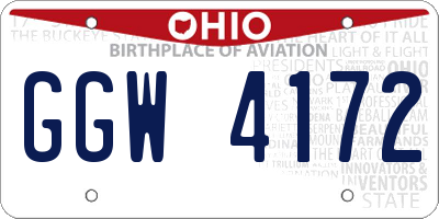 OH license plate GGW4172