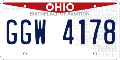 OH license plate GGW4178