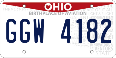 OH license plate GGW4182
