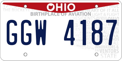 OH license plate GGW4187
