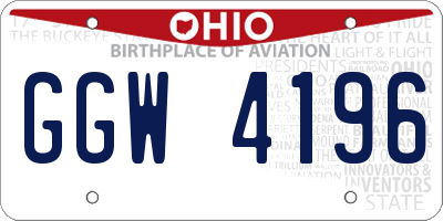 OH license plate GGW4196