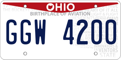 OH license plate GGW4200