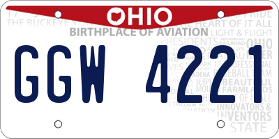 OH license plate GGW4221