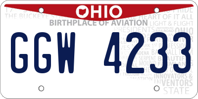 OH license plate GGW4233