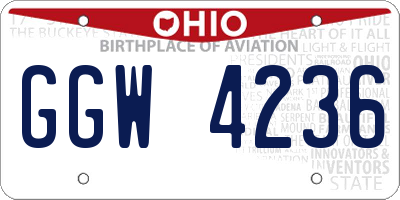OH license plate GGW4236