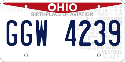 OH license plate GGW4239