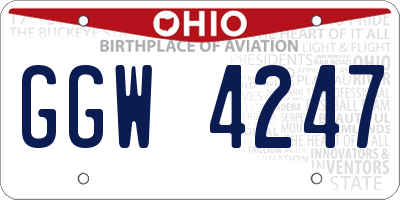 OH license plate GGW4247