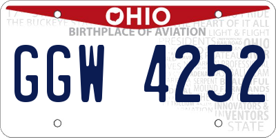 OH license plate GGW4252