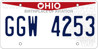 OH license plate GGW4253