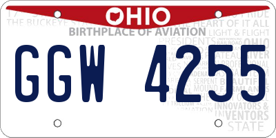 OH license plate GGW4255