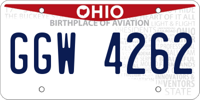 OH license plate GGW4262