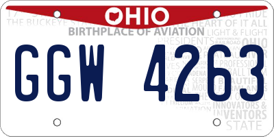 OH license plate GGW4263