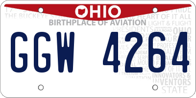 OH license plate GGW4264