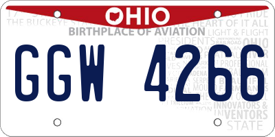 OH license plate GGW4266
