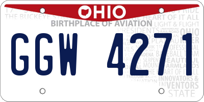 OH license plate GGW4271