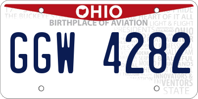 OH license plate GGW4282