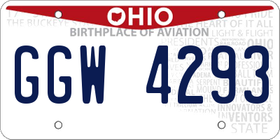 OH license plate GGW4293
