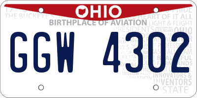 OH license plate GGW4302