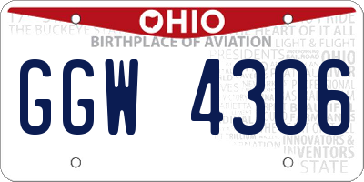 OH license plate GGW4306