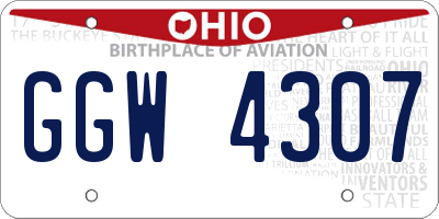 OH license plate GGW4307