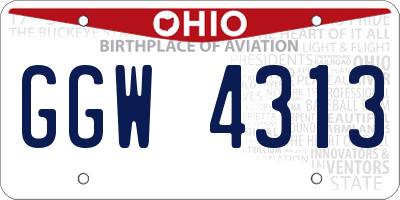 OH license plate GGW4313