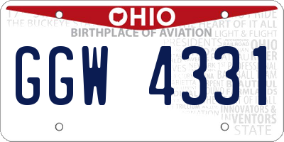 OH license plate GGW4331