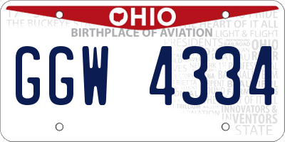 OH license plate GGW4334