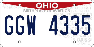 OH license plate GGW4335