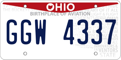 OH license plate GGW4337