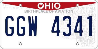 OH license plate GGW4341