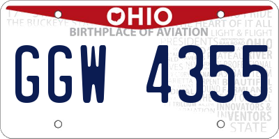 OH license plate GGW4355