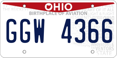 OH license plate GGW4366