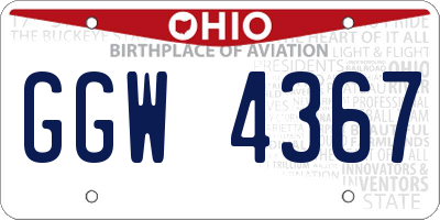 OH license plate GGW4367