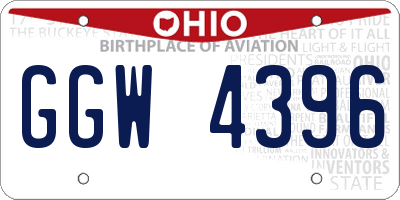 OH license plate GGW4396
